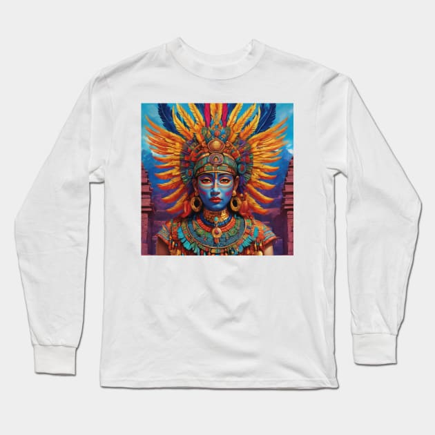 Aztec paintings  surrealism art watercoler Long Sleeve T-Shirt by nonagobich